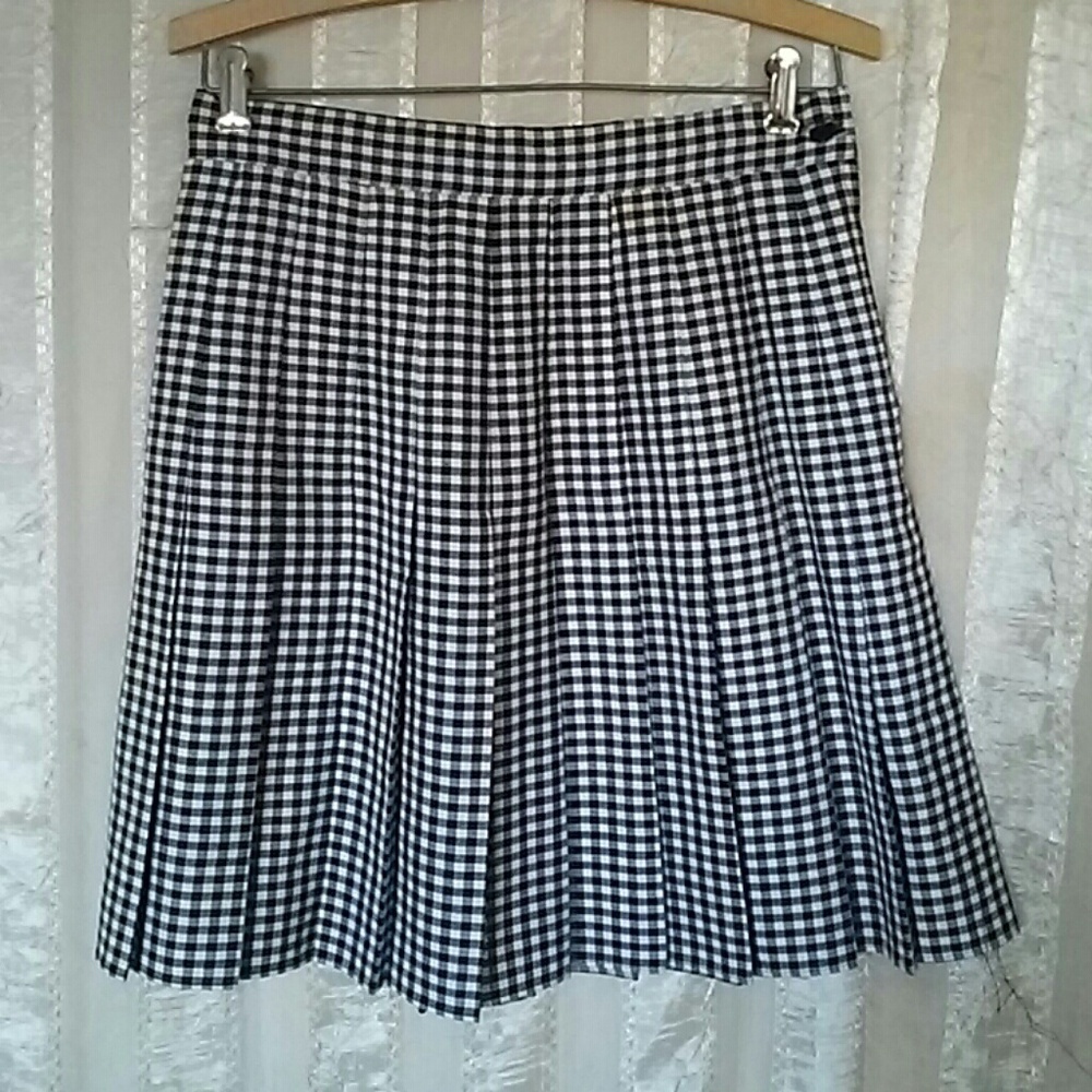 Rear Ends Black White Plaid Tennis Pleated Skirt